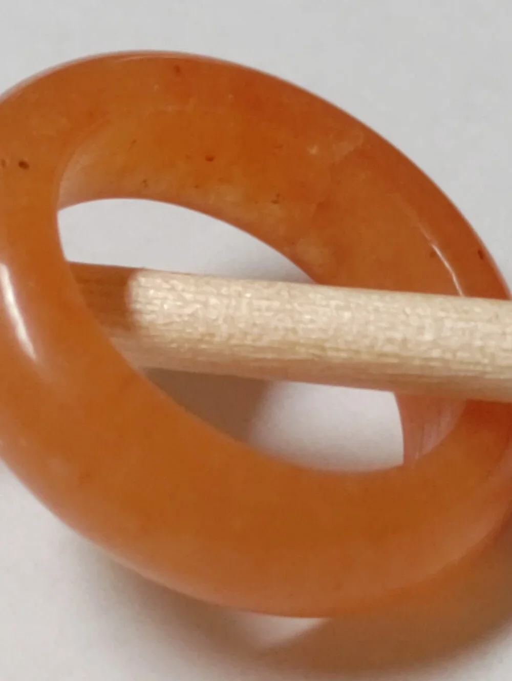 Orange Jade Band Ring Sz 5.5-5.75